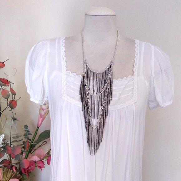 Vintage NEW new touch Black & Silver Tone Necklace Timeless VTG Jewelry - Picture 7 of 8